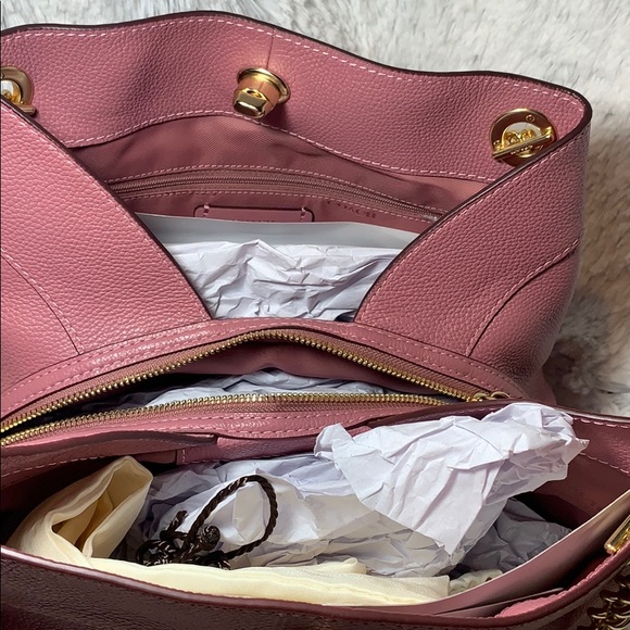 Coach purse bag NEW Pebbled leather EDIE turn-lock - Picture 6 of 12